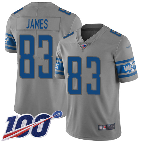 Detroit Lions Limited Gray Men Jesse James Jersey NFL Football #83 100th Season Inverted Legend->detroit lions->NFL Jersey
